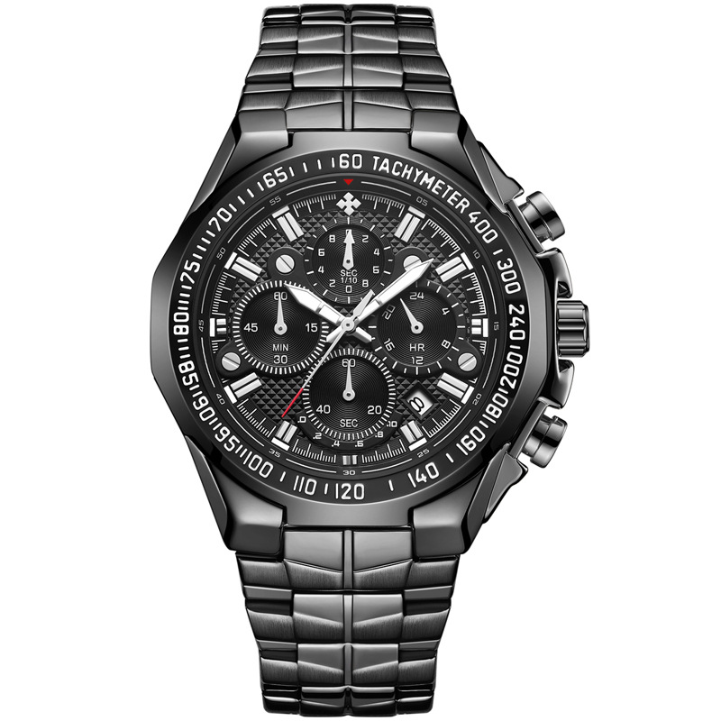 Men&apos;s fashion luxury watches stainless steel japan quartz watchs watches 7 watch hands men watch