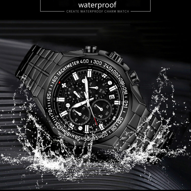 Men&apos;s fashion luxury watches stainless steel japan quartz watchs watches 7 watch hands men watch