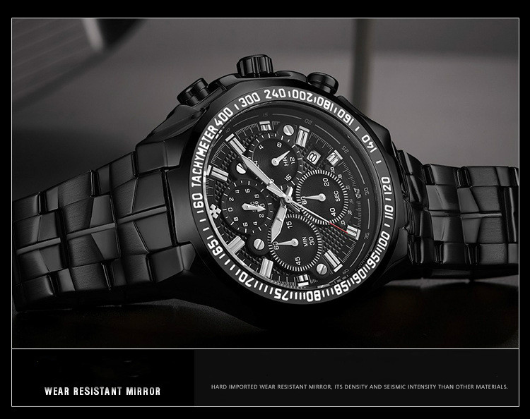 Men&apos;s fashion luxury watches stainless steel japan quartz watchs watches 7 watch hands men watch