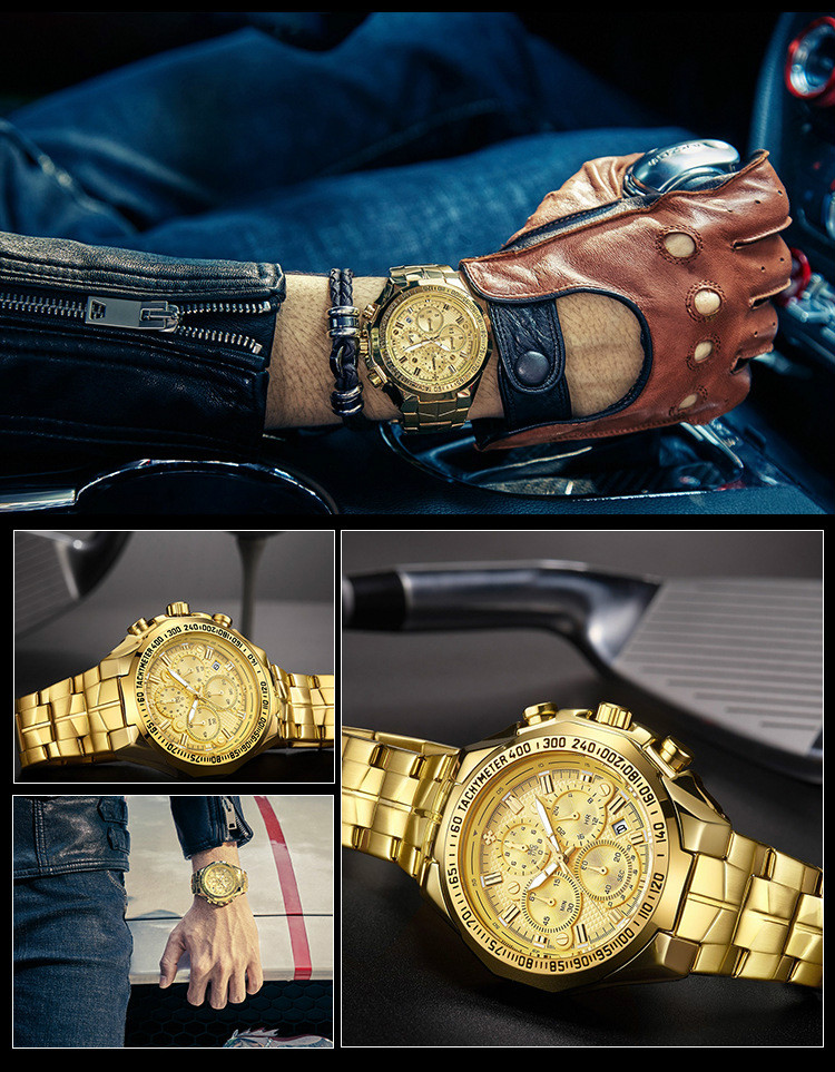 Men&apos;s fashion luxury watches stainless steel japan quartz watchs watches 7 watch hands men watch