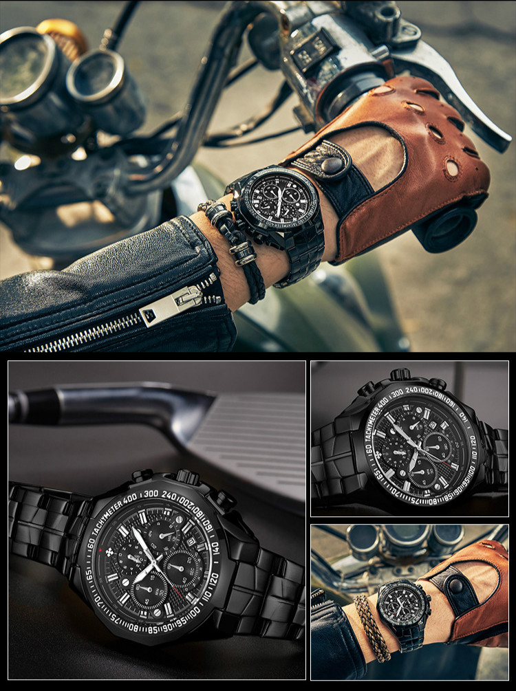 Men&apos;s fashion luxury watches stainless steel japan quartz watchs watches 7 watch hands men watch