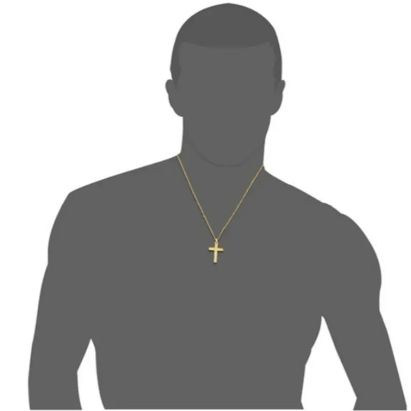Titanium steel simple cross necklaces pendants for men stainless steel jewelry Christian jewellery