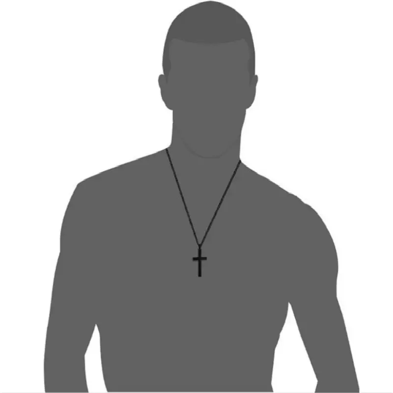 Titanium steel simple cross necklaces pendants for men stainless steel jewelry Christian jewellery