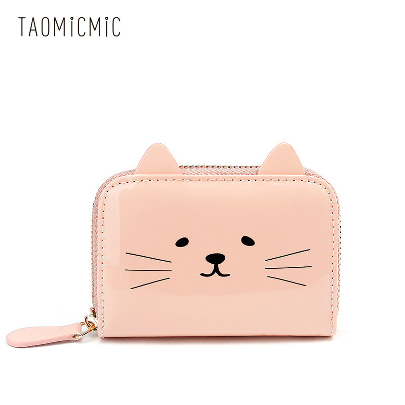 Wallets For Women Fun Cat Head Organ Card Holder Exquisite Zip Multi-card Coin Purse Bags Wallets