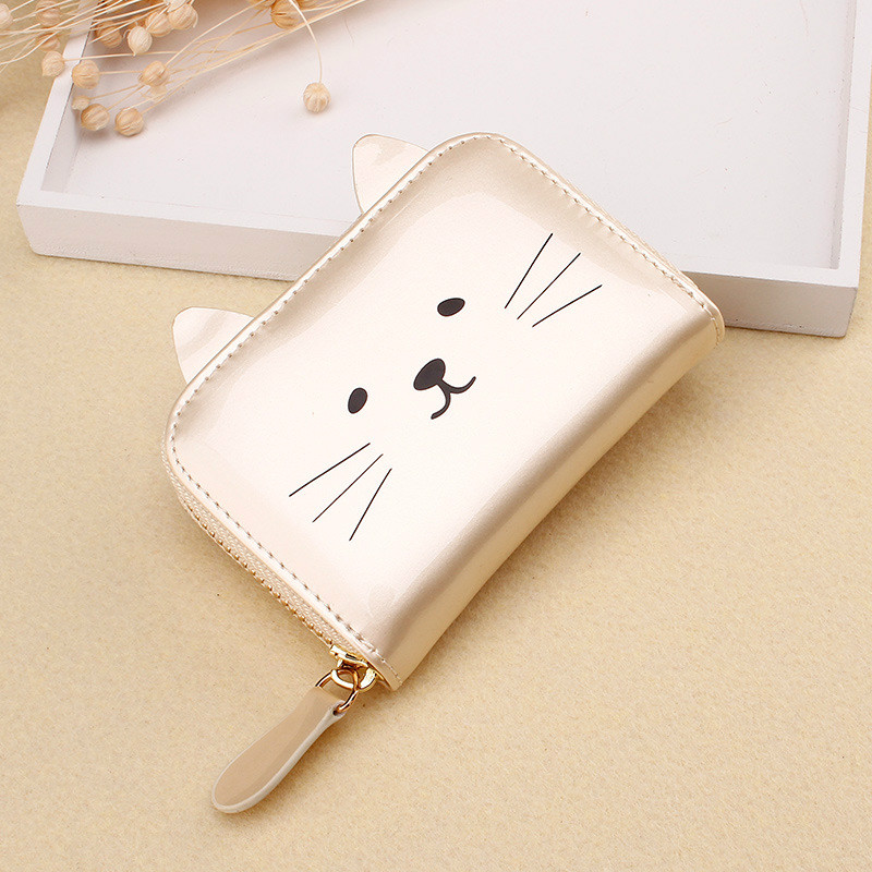 Wallets For Women Fun Cat Head Organ Card Holder Exquisite Zip Multi-card Coin Purse Bags Wallets