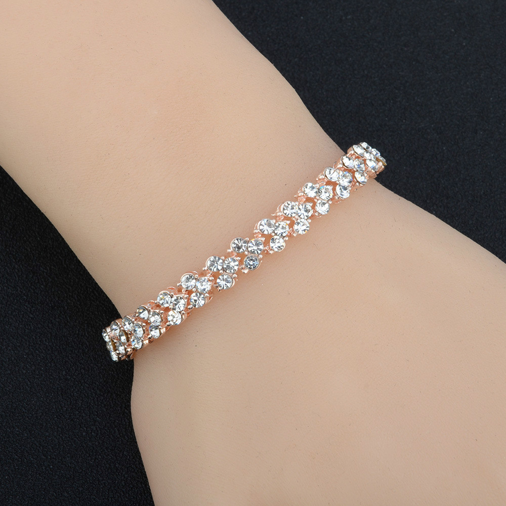 Fashion bracket for women zircon inlay jewelry gift bracelets shiny crystal jewellery bracelets