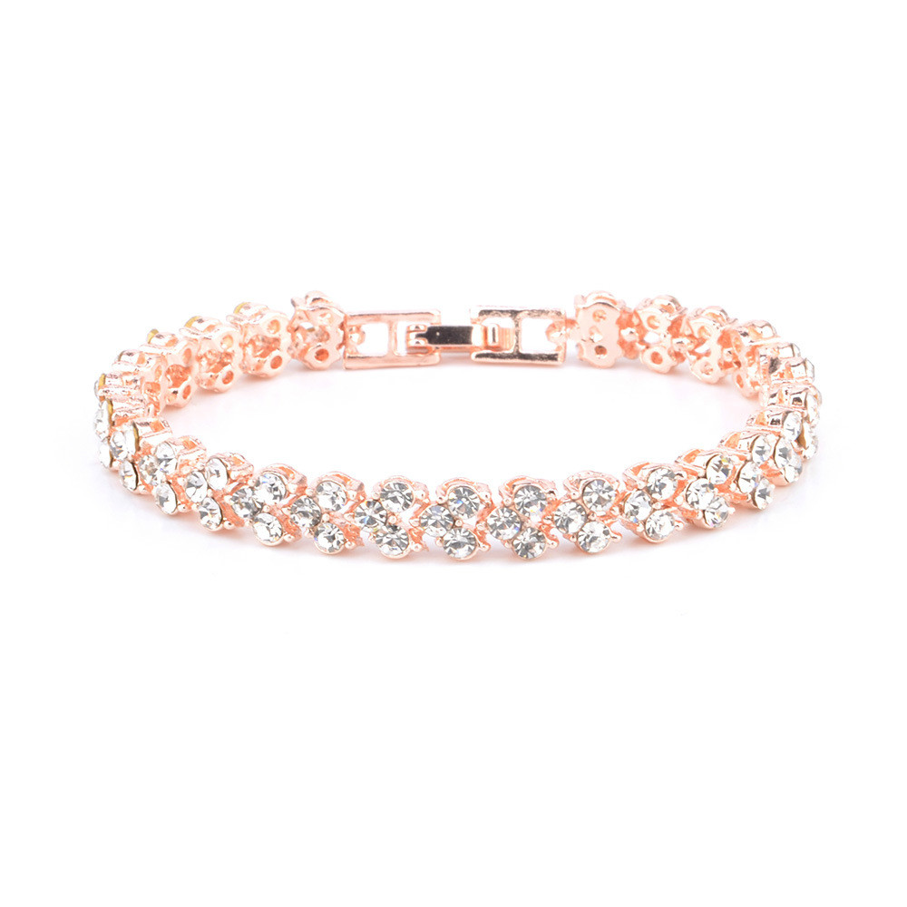Fashion bracket for women zircon inlay jewelry gift bracelets shiny crystal jewellery bracelets