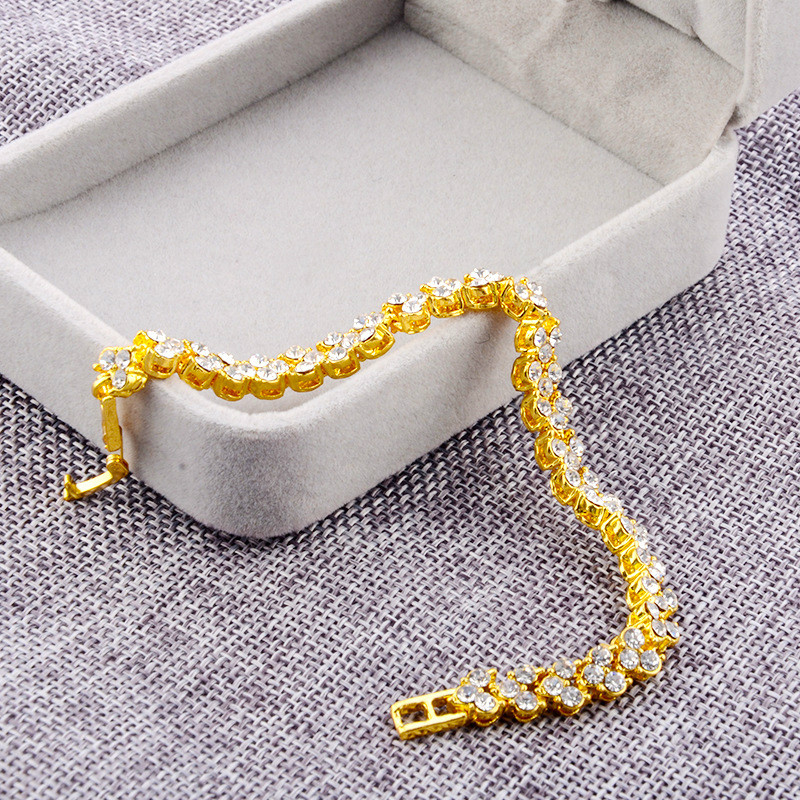 Fashion bracket for women zircon inlay jewelry gift bracelets shiny crystal jewellery bracelets