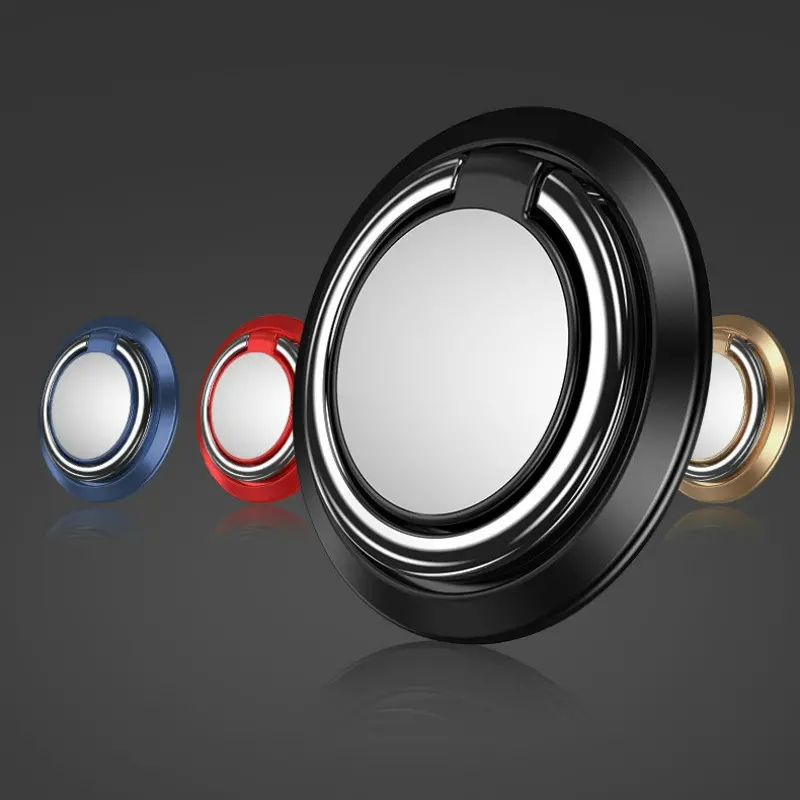 Mobile phones holder bracket buckle ring 360° rotating magnetic plate car creatives for smartphone