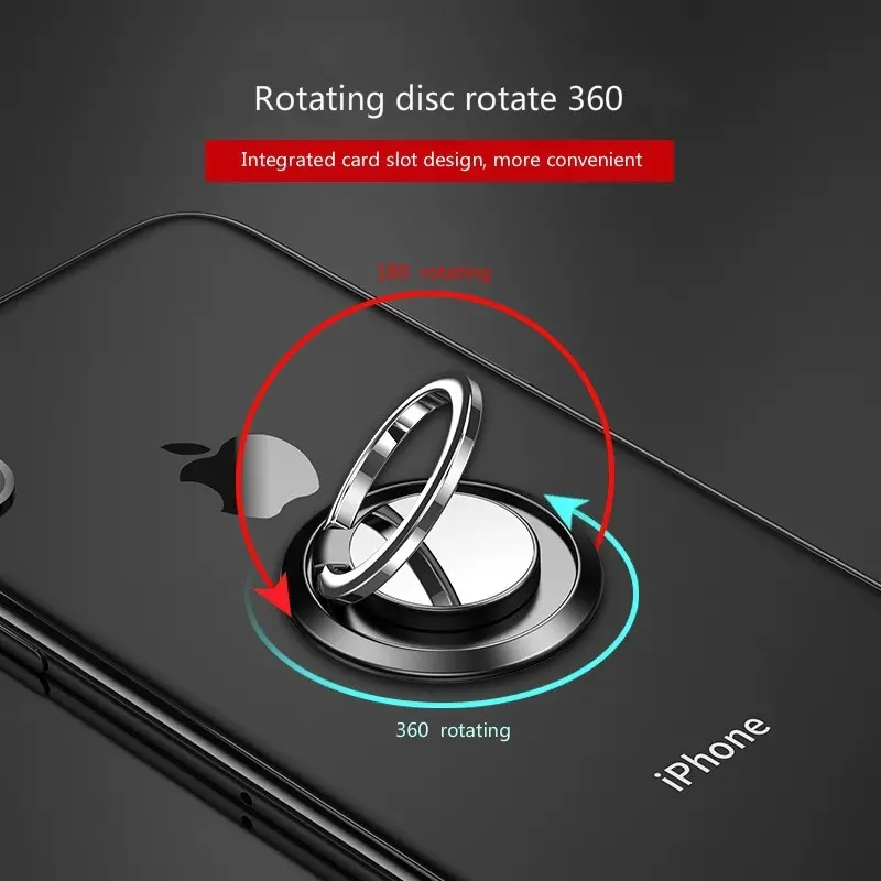 Mobile phones holder bracket buckle ring 360° rotating magnetic plate car creatives for smartphone