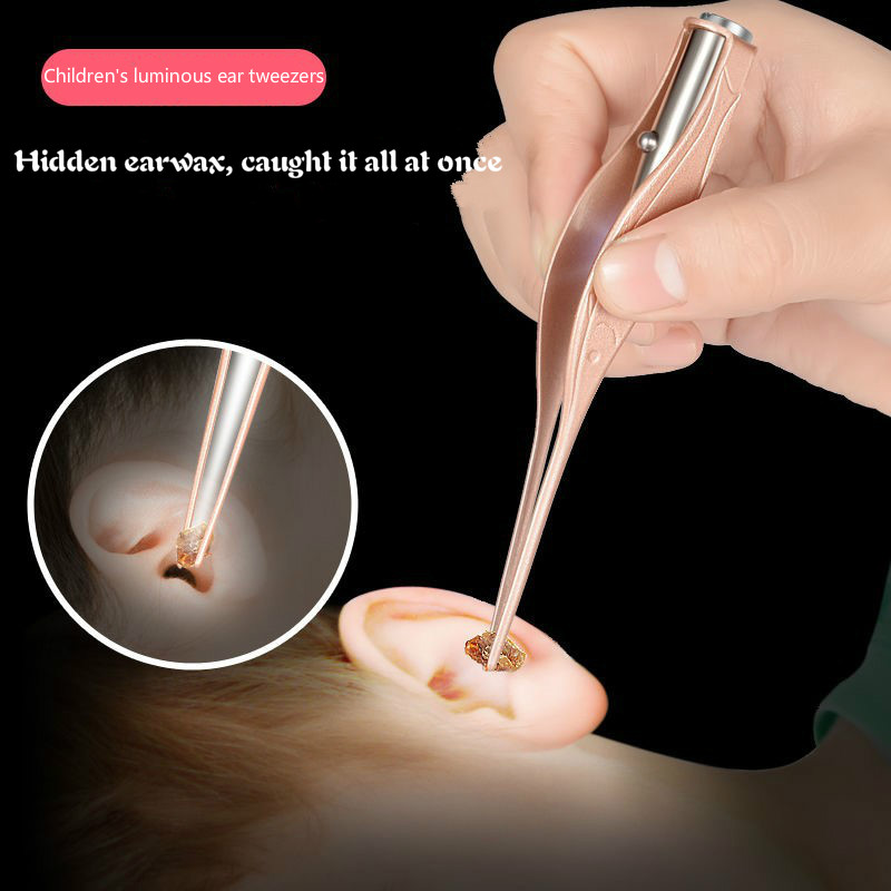 Children&apos;s luminous tweezers ear spoon baby adult picking earwax visible ear artifact Ear picks