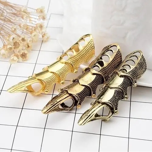 European and American retro long joint rings pointed long joint ring metal rings jewelry