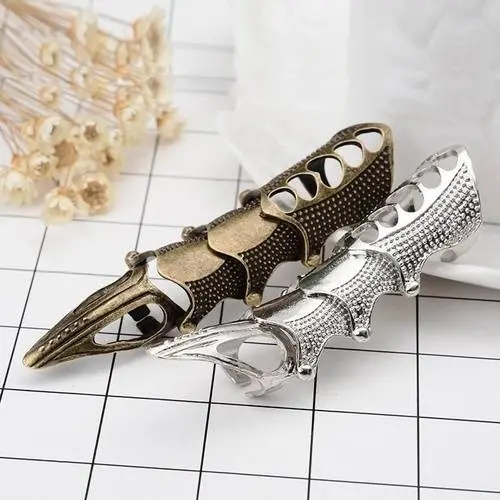 European and American retro long joint rings pointed long joint ring metal rings jewelry