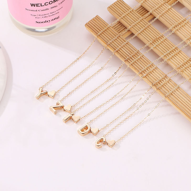 Fashion Personalized Letter Choker Necklaces for Women Gold Color Pendants Jewelry Gift Accessories