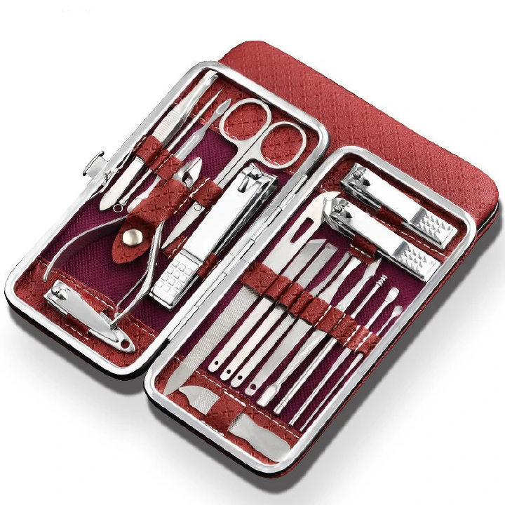 19 Pcs/set stainless steel nails clippers set household trimming toe nail scissors nail clippers manicure beauty nail art tools