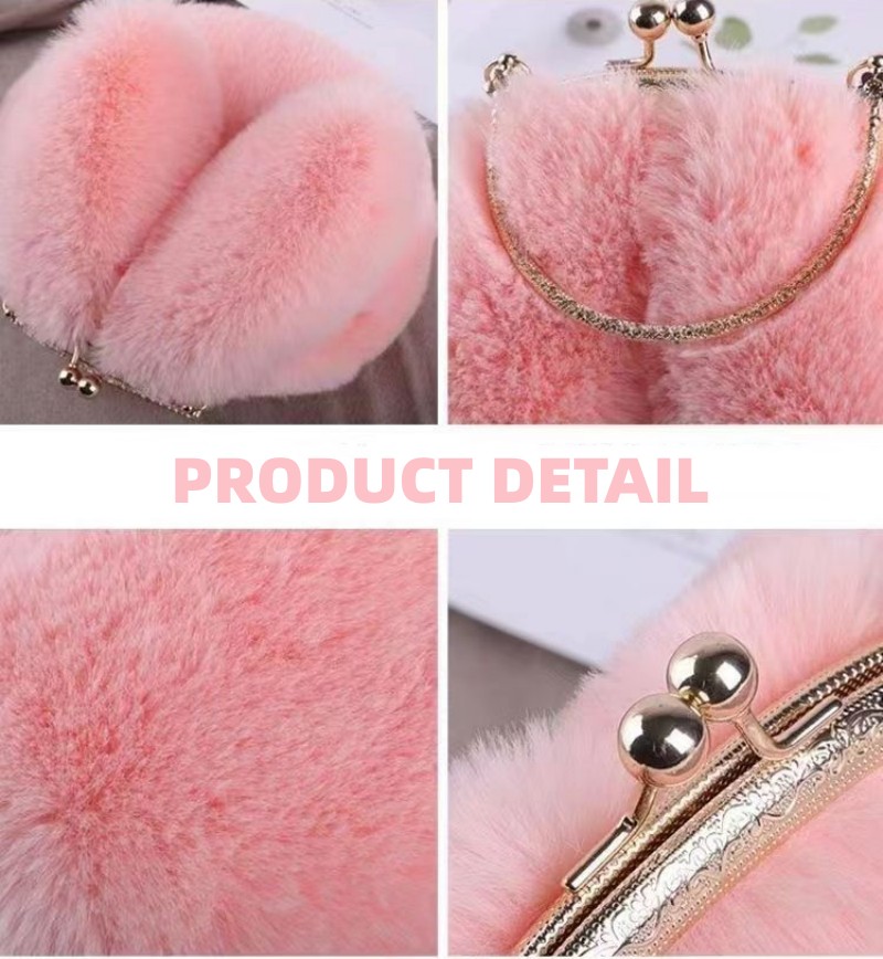 New Rabbit Ear Plush Women's Handbags Oblique Span Cute Women's Bag  Handheld Wool Bag Autumn And Winter Jacketed Shoulder Bag Crossbody Bags