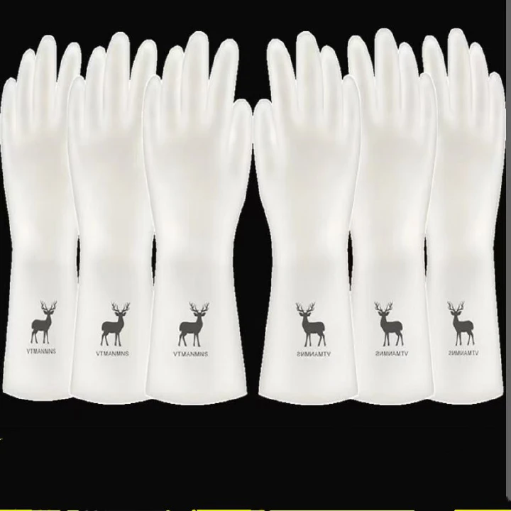 3 Pairs Household dish washing gloves waterproof laundry durable kitchen rubber stickers women's antiskid thin household cleaning