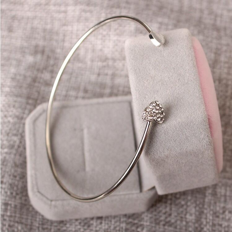 JC Gift women Bracelets Adjustable Crystal Heart Cuff Jewelry Lady Bracelet Jewellery