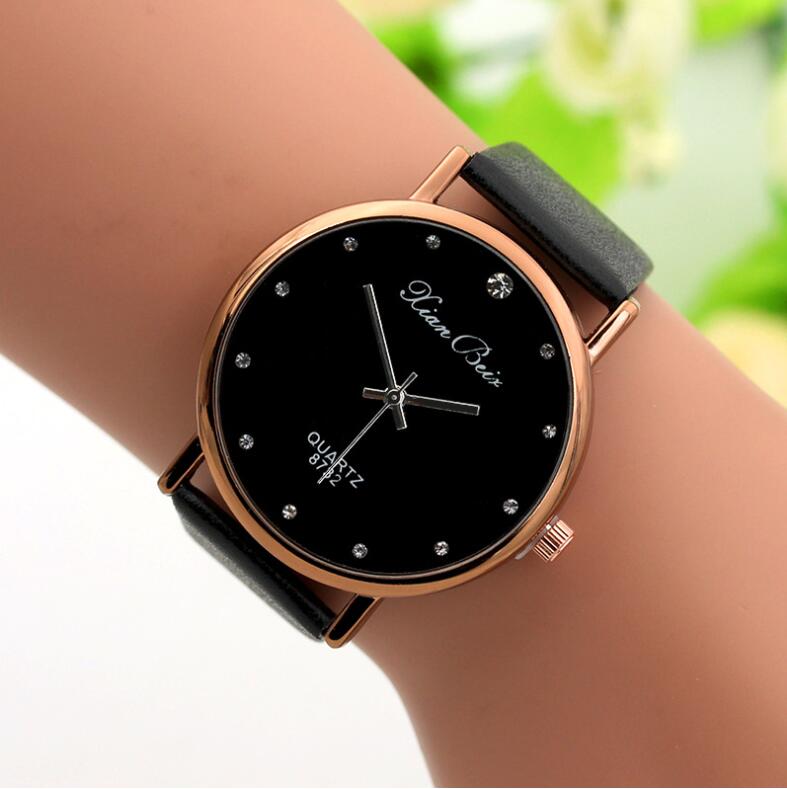 JC Women watches Trendy Dot diamond bracelet Women Men watch leather belt lady Quartz Wristwatch