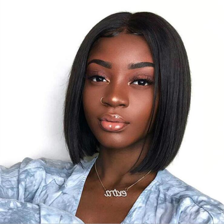 JC New Short Hair women Wigs Black Beauty Hair Straight hair net