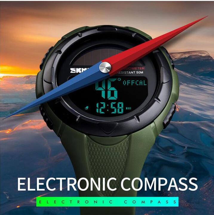 SKMEI 1405 sports Men Watches Waterproof Solar watch Energy power supply smartwatches Waterproof LED Digital Watch Men Luxury Brand Electronic Mens  Bracelet