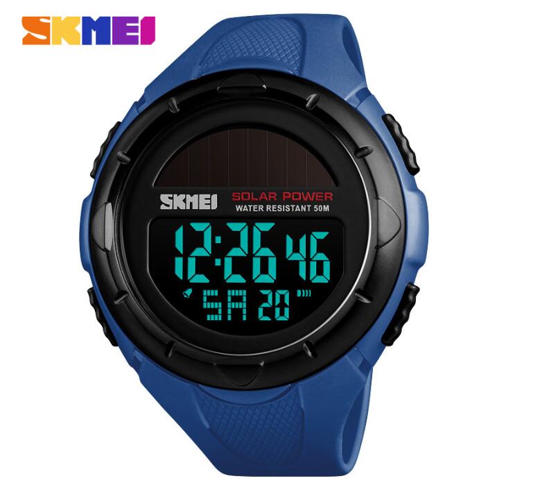 SKMEI 1405 sports Men Watches Waterproof Solar watch Energy power supply smartwatches Waterproof LED Digital Watch Men Luxury Brand Electronic Mens  Bracelet