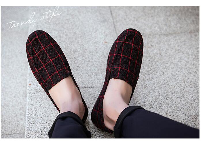 JC new FASHION men shoes Loafers Slip-Ons Leisure Lazy Canvas British style Shoes Driving Shoes