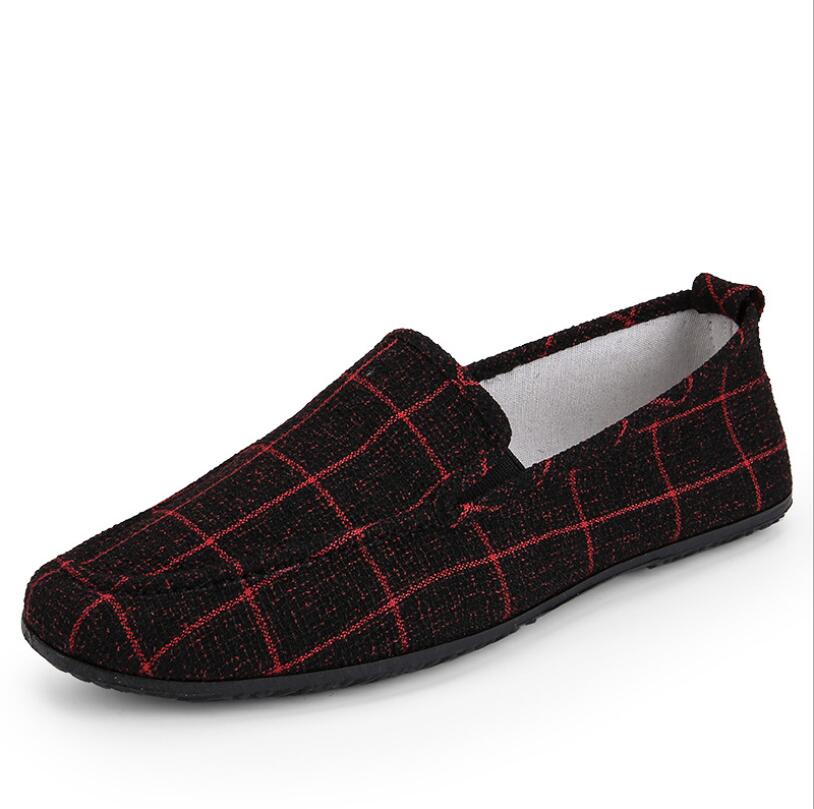 JC new FASHION men shoes Loafers Slip-Ons Leisure Lazy Canvas British style Shoes Driving Shoes