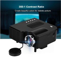 New Portable Mini LED Projector (wired only connection to cell phone) UC28+ mobile projector home HD Movie TV Cinema Theater Black 12cm x 12cm x 6cm