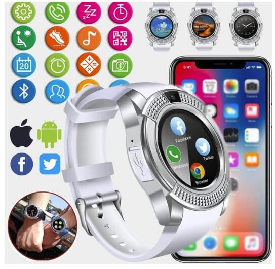 JC V8 Wearable Smartwatch Camera SIM/TF Bluetooth Smart Watch Men Multifunction Digital WristWatch