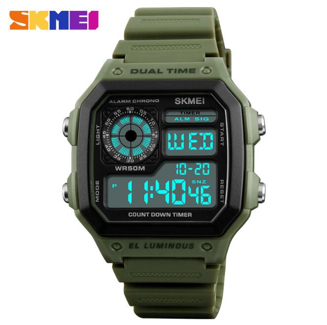 SKMEI 1299 men Smartwatches Top Brand LED smart Watches Men Military Sports LED wristwatch bracelet