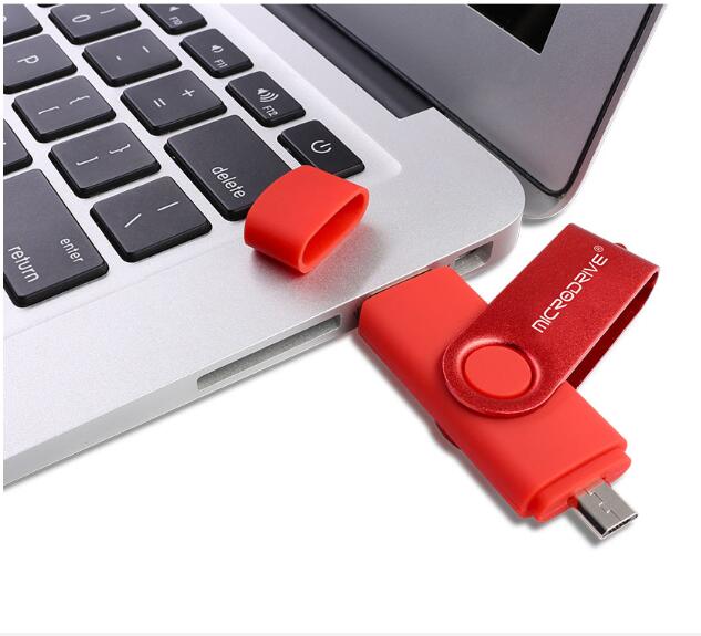 JC 2 in 1 Rotate colorful flash disks OTG USB drive flashdisks flash drive phones computer Android