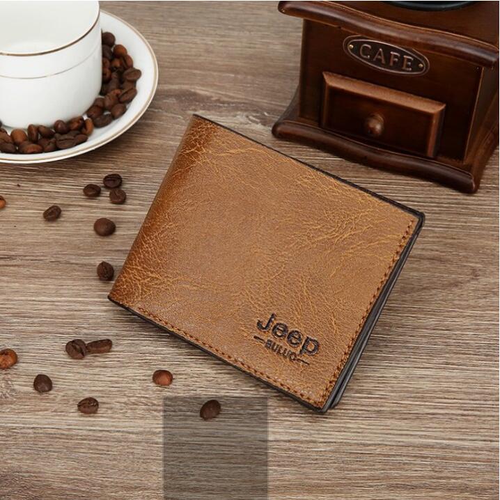 JC Men Wallets Pu Leather Jeep Wallet Classic Short Multi-card Purse Business Card Holders Light
