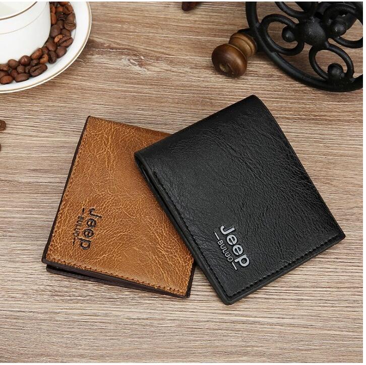 JC Men Wallets Pu Leather Jeep Wallet Classic Short Multi-card Purse Business Card Holders Light
