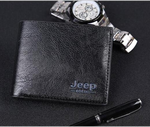 JC Men Wallets Pu Leather Jeep Wallet Classic Short Multi-card Purse Business Card Holders Light