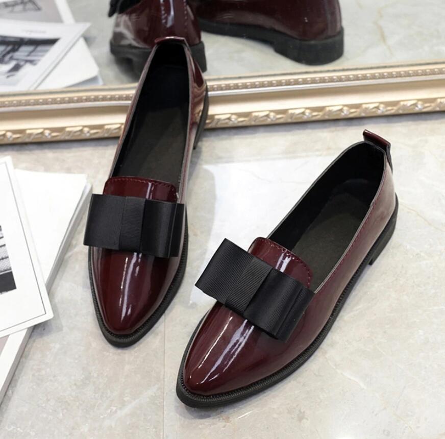 JC ladies flat women shoes patent leather shoes low heel women office casual shoes pumps fancy designer formal women light ladies