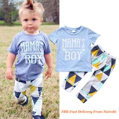 JC Baby Boys Clothes kids T-Shirt Short Sleeve Toddler Outfit Long Pants dresses wear Clothing blue + colorful 80cm