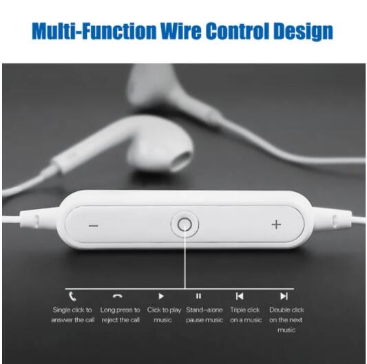 JC S6 Wireless earphones Bluetooth earphones sports Sport Mic Earbuds Bluetooth for Phones iphones samsung xiaomi huawei