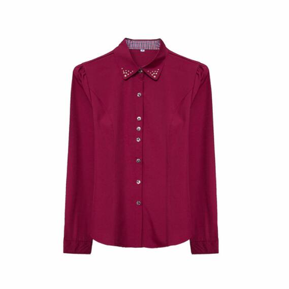 JC White shirt long sleeve color matching Plaid office dress black overalls women&apos;s work shirt