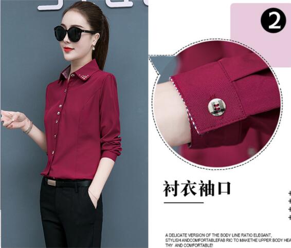 JC White shirt long sleeve color matching Plaid office dress black overalls women&apos;s work shirt