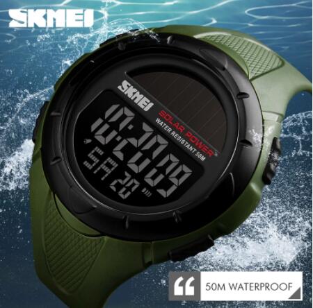 SKMEI 1405 sports Men Watches Waterproof Solar watch Energy power supply smartwatches Waterproof LED Digital Watch Men Luxury Brand Electronic Mens  Bracelet