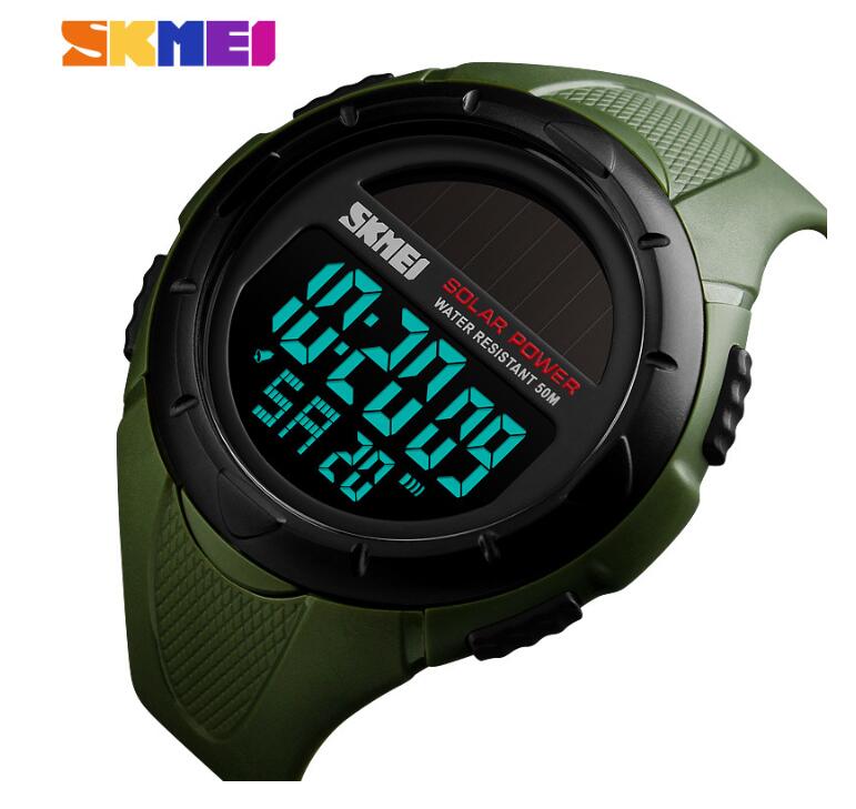 SKMEI 1405 sports Men Watches Waterproof Solar watch Energy power supply smartwatches Waterproof LED Digital Watch Men Luxury Brand Electronic Mens  Bracelet