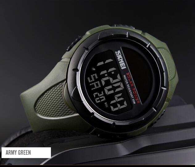SKMEI 1405 sports Men Watches Waterproof Solar watch Energy power supply smartwatches Waterproof LED Digital Watch Men Luxury Brand Electronic Mens  Bracelet