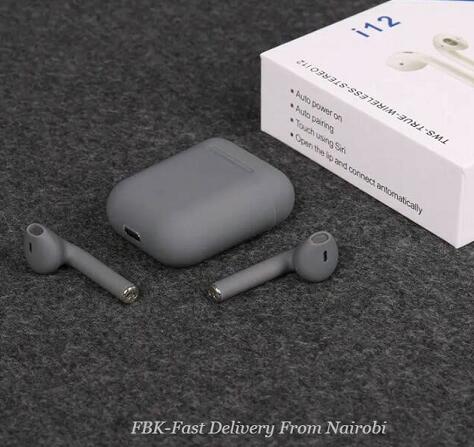 JC i12 TWS Wireless Bluetooth Earphone Wireless earbuds Mini In-ear earpods bluetooth Touch Control earphone Touch Key for smart  ios Android For iPhone Android phones grey