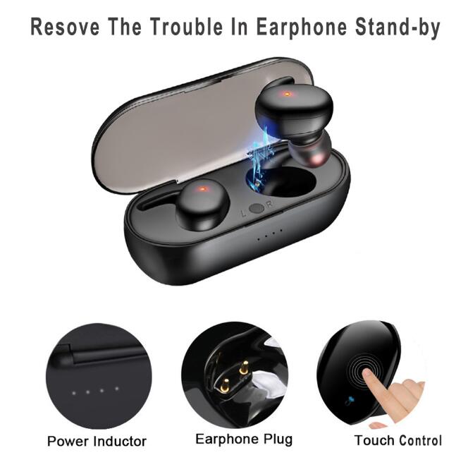 JC Bluetooth Earphones Bluetooth  Wireless earphones Y30 TWS5.0 Earbuds stereo  for phones samsung huawei xiaomi oppo adroid