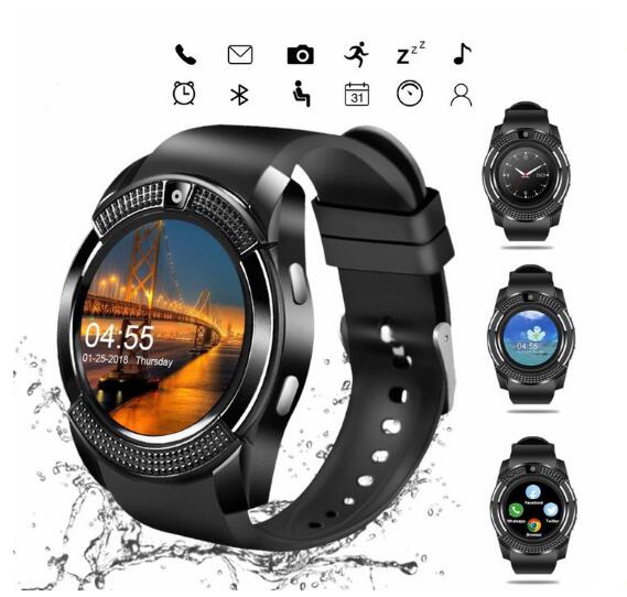 JC V8 Wearable Smartwatch Camera SIM/TF Bluetooth Smart Watch Men Multifunction Digital WristWatch