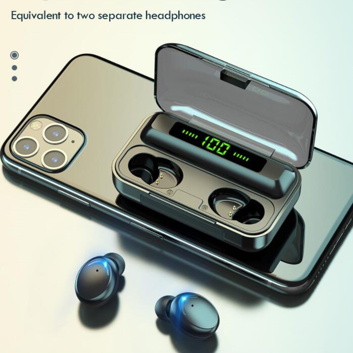 JC F9-5c Bluetooth Earphones Bluetooth Wireless Earphones hi-fi power display Subwoofer Earbuds for samsung huawei xiaomi phones