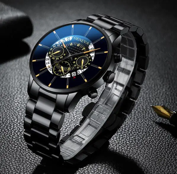 JC Luxury Men watches Calendar Star Roman Scale Diamond Custom Bling Hip Hop Fully Iced Watch Gold Dial Quartz Quartz W