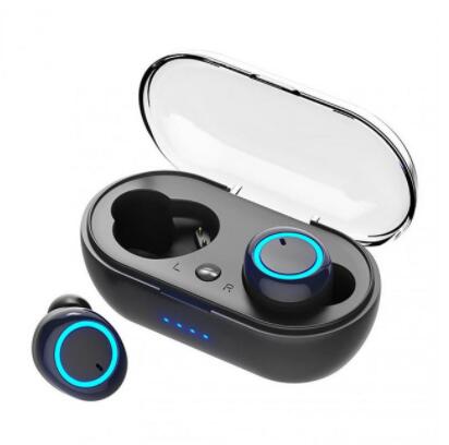 JC TWS Y50 Wireless Bluetooth earphone in Ear Earpods Noise Cancelling HIFI Stereo Sport Earbuds earphones   Blue in black