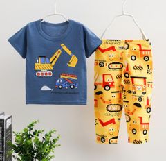 JC New 2-PC Cartoon Boys Clothes kids Tee Shirt Tops+pants  T-Shirts Tops Kids wear clothing color 1 100cm